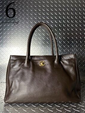 Chanel Classic Medium Cerf Executive Tote in Brown GHW